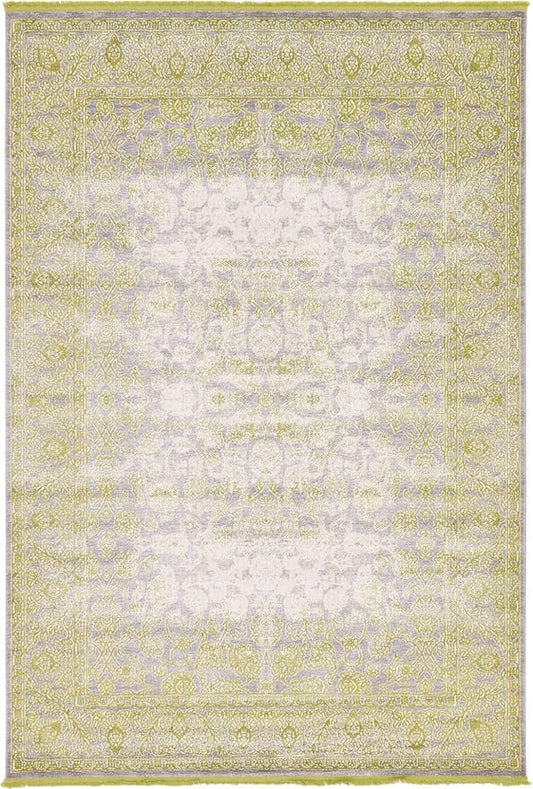Unique Loom Traditional Classic Intricate Design Distressed Vintage Detail, Area Rug, 7' 0" x 10' 0", Light Green/Gray