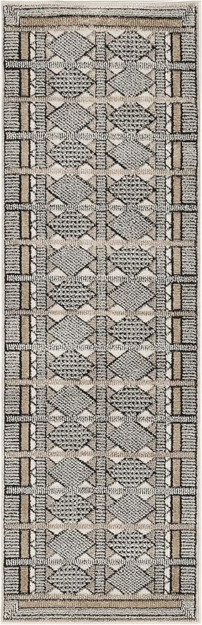Nourison Home Nordic Ivory Multicolor 2' x 6' Area Rug - Easy Clean, Non Shedding, Bed Room, Living Room, Dining Room, Kitchen (6' Runner)