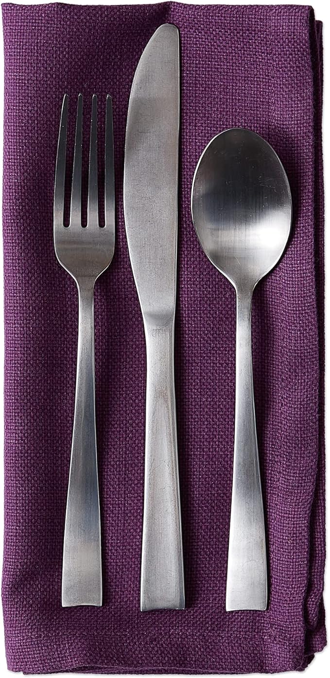 DII Variegated Tabletop Collection, Napkin Set, 20x20, Eggplant, 6 Piece