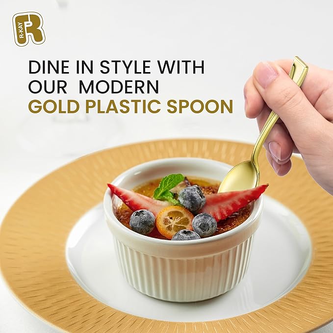 100 Combo Pack 50 Gold Mini Forks And 50 Gold Mini Spoons 4 Inch Dessert Forks And Spoons - Heavy duty Mini Cutlery, Tastings, Cocktails, Dessert Cups.