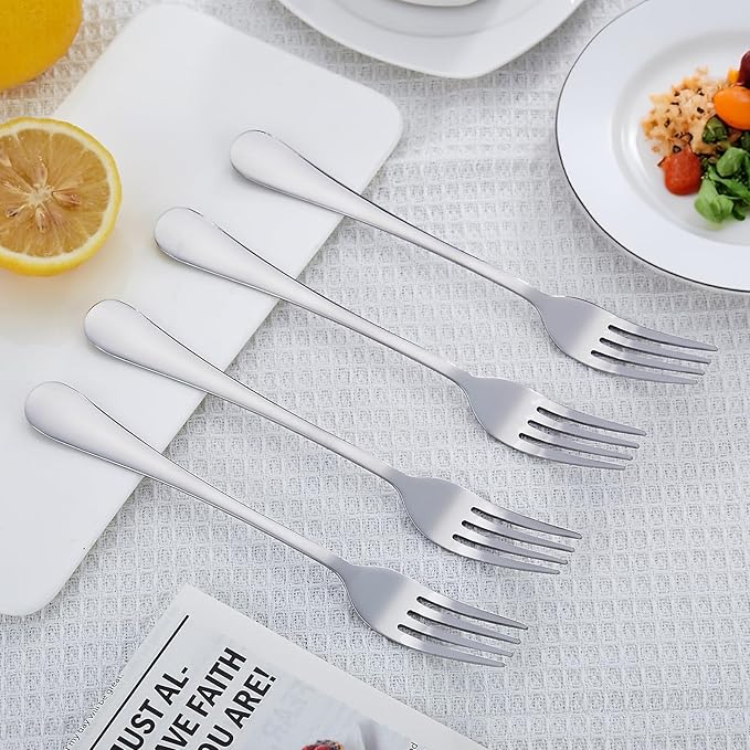 36 Piece Dinner Fork Set (8 Inches) - Premium Stainless Steel Silverware Forks -Table Forks, Metal Forks for Home or Restaurant, Mirror Polished And Dishwasher Safe