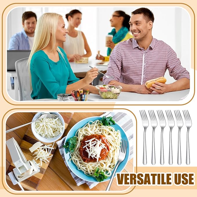 Minatee 200 Pcs Dinner Forks Bulk Set 8 Inches Stainless Steel Metal Forks Silverware Table Cutlery Mirror Polished Salad Flatware for Home Restaurant Kitchen