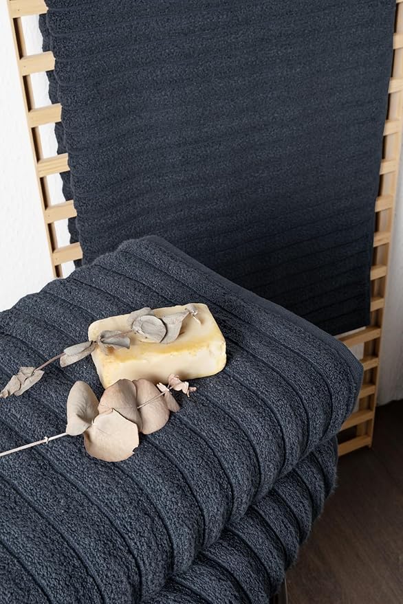 Classic Turkish Towels CTT - Premium 2 Piece Jumbo Bath Sheets, 100% Turkish Cotton, Absorbent & Ultra Comfy Bath Towel Sheets for Hotels & Spa | 40"x65" (Dark Blue)