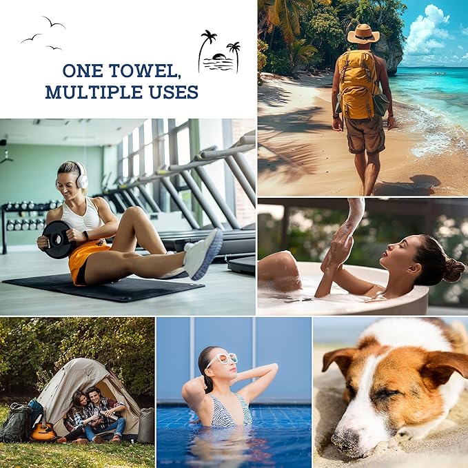 Casa Lino Large Beach Towel Set - Beach Towels Oversized - Highly Absorbent & Quick Dry Pool Towels - Soft 100% Cotton Large Bath Towel Set - 60" x 30" - Pack of 4 - (Multicolor)