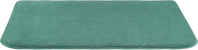 American Soft Linen 21x32 Fluffy Foamed Slip Reducer Bath Rug, Machine Washable Area Bath Mat Rugs for Bathroom, Colonial Blue