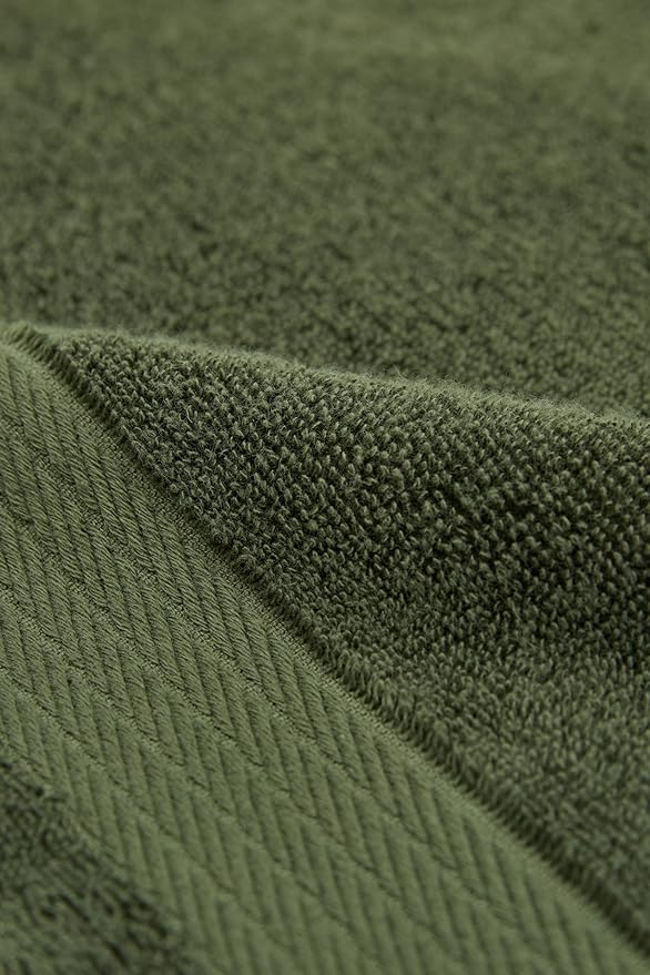 Ozdilek 6-Piece Bath Towel Set, 2 Bath, 2 Hand, 2 Wash, 100% Cotton Turkish Towels, 2 Bath Towels (30x60/550 GSM), 2 Hand Towels (16x30/575 GSM), 2 Washcloths (13x13/600 GSM) (Fern Green)