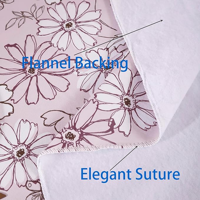 Heavy Duty Vinyl Tablecloth with Flannel Backing Waterproof Oil-Proof Plastic Table Cloth Stain-Resistant Wipeable Rectangle or Square Table Cover for Indoor and Outdoor (Red Flower，60x102 Inch)