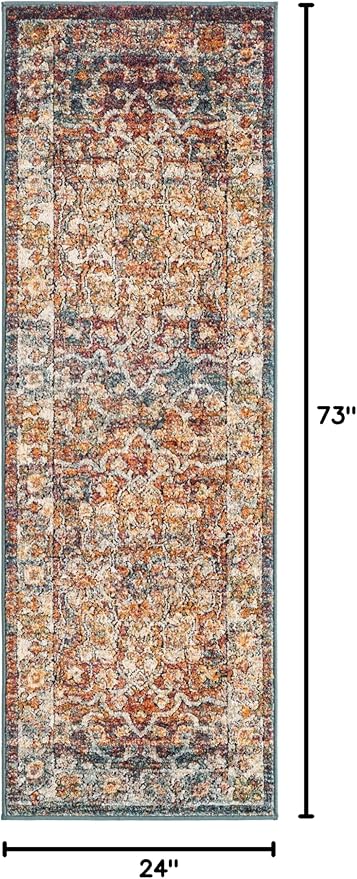 Unique Loom Isabella Collection Area Rug - Adjani (2' x 6' 1" Runner, Multi/ Beige)