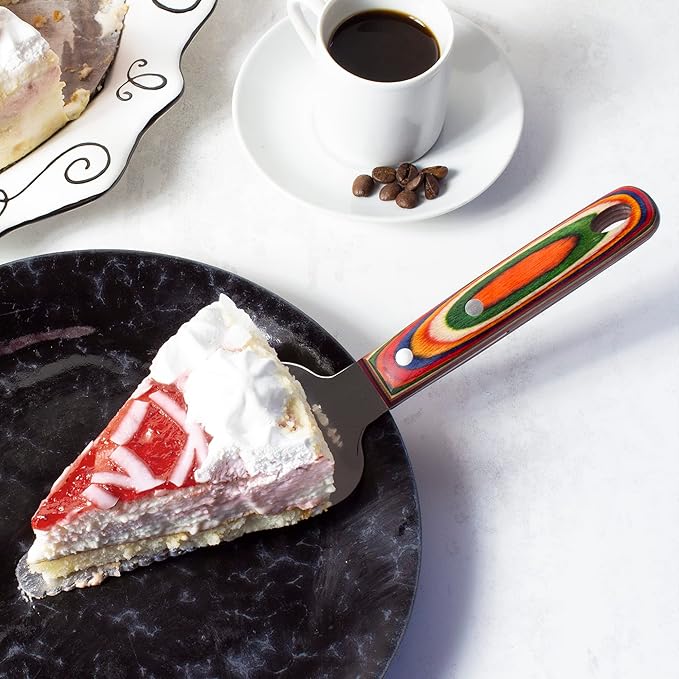 Totally Bamboo Baltique Marrakesh Collection Cake and Pie Server, Stainless Steel Wedding Cake Knife and Server with Comfortable Wooden Handle