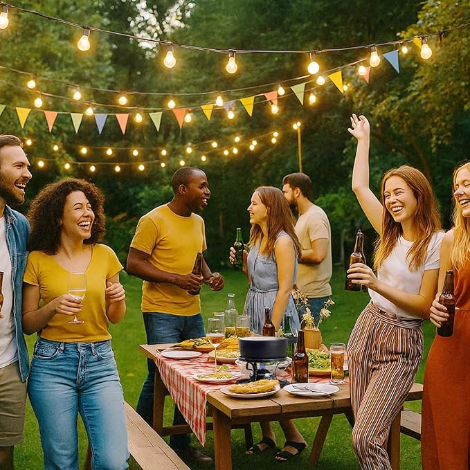 Artestia Cast Iron Fondue Pot Set – Swiss Traditional 2L Cheese & Chocolate Fondue Pot for 4-6 People – Ideal for Melting Cheese, Chocolates, Caramel, & More (Black)