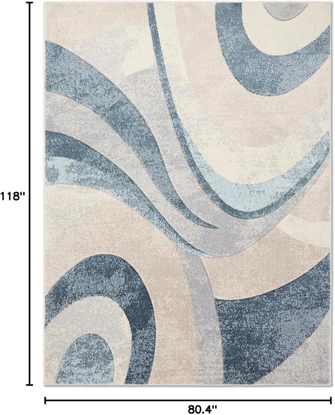 Home Dynamix Tribeca Slade Modern Area Rug, Abstract Blue 6'7"x9'10"
