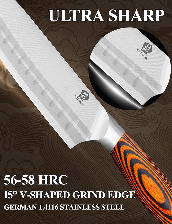 MSY BIGSUNNY Knife Block Set 17-piece Knife Set with Wooden Block - German Steel Perfect Cutlery Set Gift