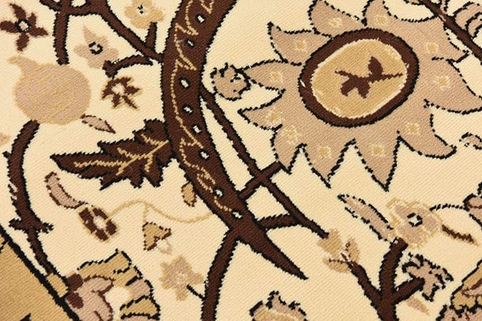 Unique Loom Espahan Collection Area Rug - Cape Cod (8'Square, Ivory/ Beige)