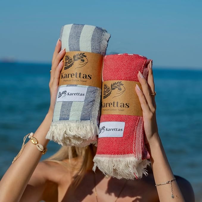 Turkish Beach Towel - 100% Organic Cotton - Soft, Quick-Dry, Sand Proof, Prewashed - Lightweight & Oversized for Beach, Pool, Yoga, Bath, Travel, Gym, Throw - Merlot (Red)