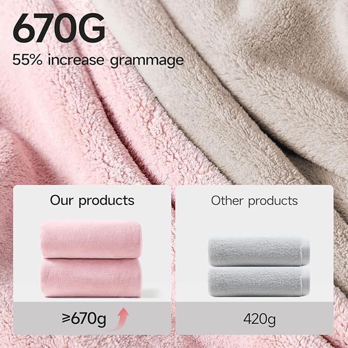 REDKISS Bath Towels Set of 6 - Oversized Bath Sheets (70 x35 in), 670GSM Ultra Soft & Highly Absorbent, Quick Dry Pink Towel Sets for Bathroom, Spa, Hotel, Gym