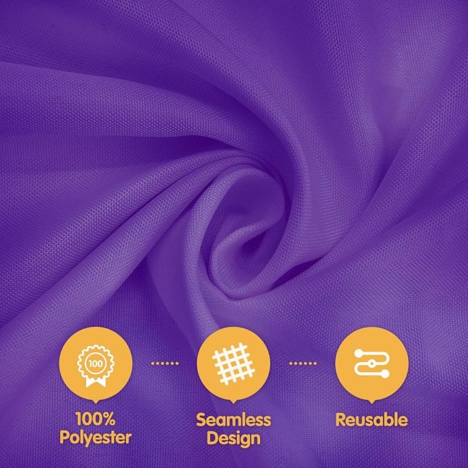 BRILLMAX 10 Pack Purple Tablecloths for 6 Foot Rectangle Tables 60 x 102 Inch - 6ft Rectangular Bulk Linen Polyester Fabric Washable Cloth Cover for Wedding Reception Banquet Birthday Party