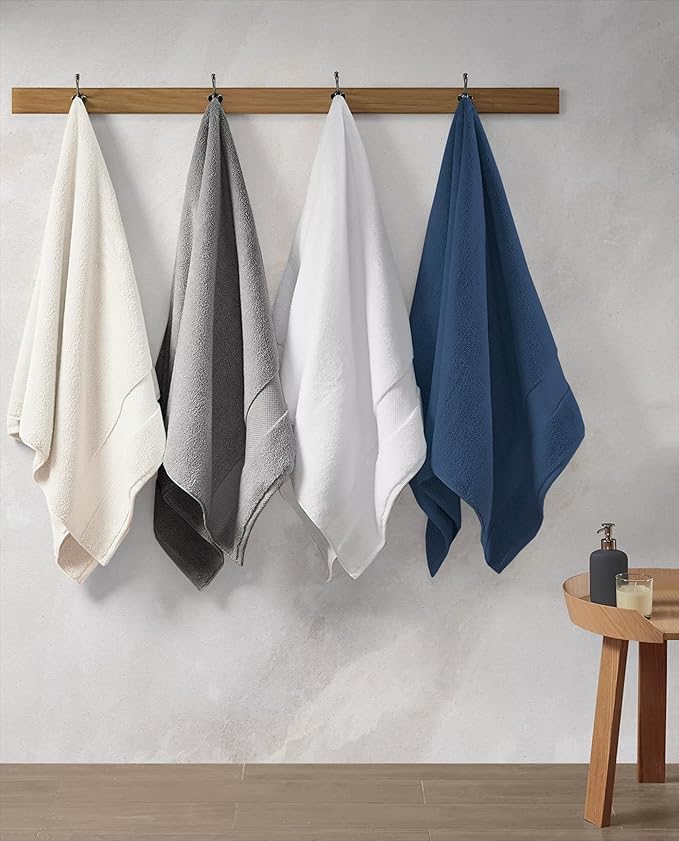 Delara 100% Organic Cotton Towels 650 GSM Plush Feather Touch Quick Dry Bath Sheet, Pack of 2 GOTS Certified, Oeko-Tex Green Certified, Organic Cotton Bath Sheet