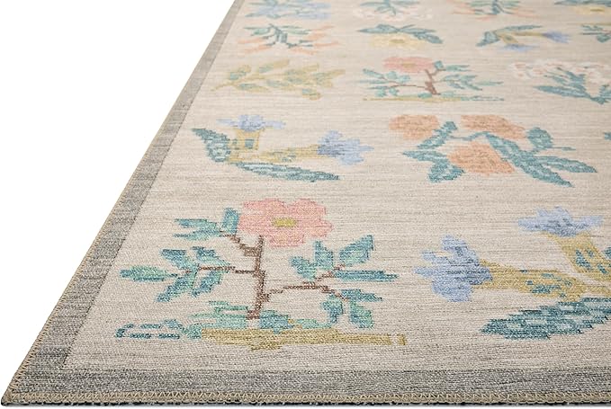 Loloi Rifle Paper Co. Rosa Collection RSA-03 Cream 7'-6" x 9'-6" Area Rug