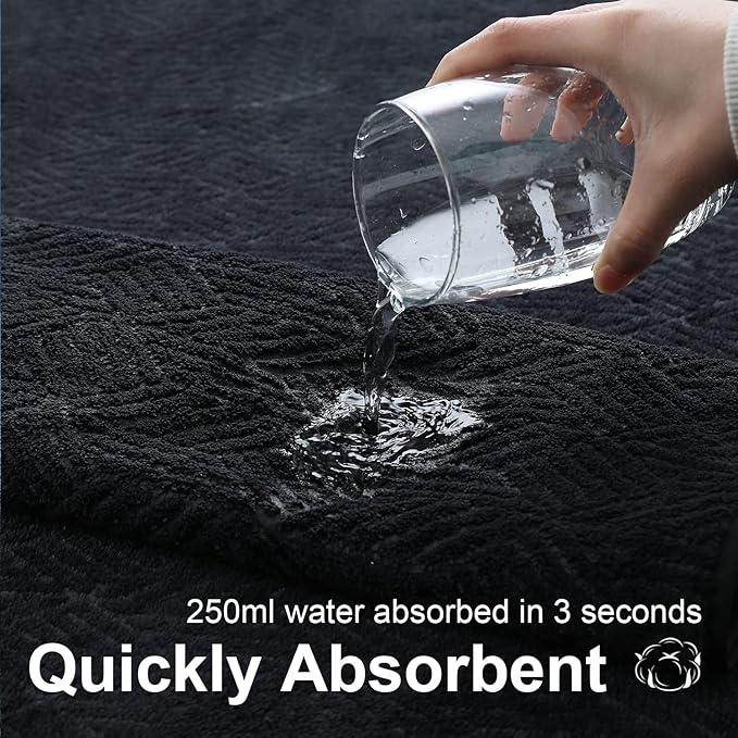 CHINO Black Bathroom Towel Set,35x70 Inch Bath Sheets Towels for Adults,Jumbo Bath Towels Extra Large Quick Dry Towel Soft Absorbent Oversized Towels Microfiber Shower Towels Hotel Spa (4 Pcs)