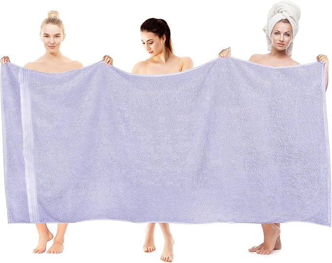 COZYART Lavender Oversized Bath Sheet for Bathroom 35x70 100% Cotton Body Shower Towel Soft Absorbent Durable 650 GSM Extra Large Towels for Daily Use