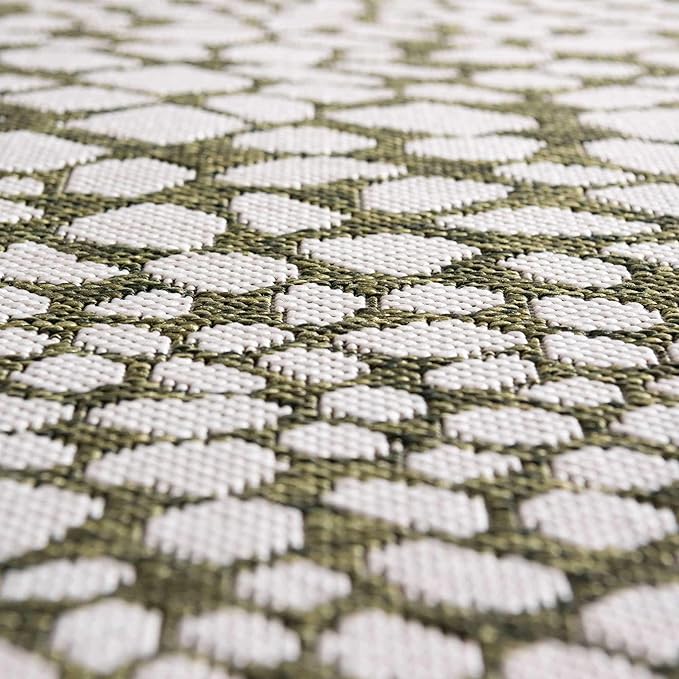 Unique Loom Outdoor Collection Area Rug - Cape Town (7' 10' Square, Green/ Ivory)