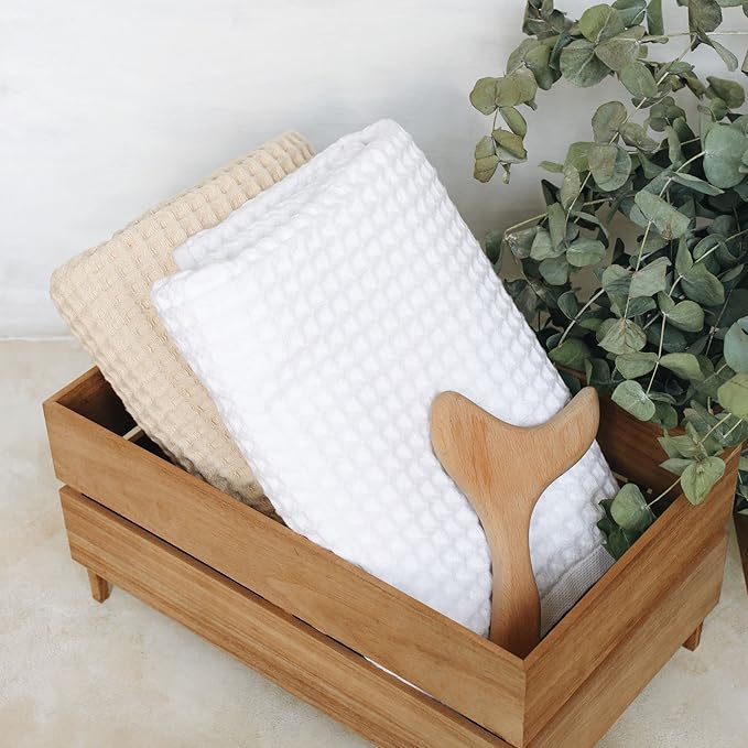 sea me at home Waffle Hand Towel – 100% Turkish Cotton, Quick-Dry, Soft and Absorbent Bathroom Towel
