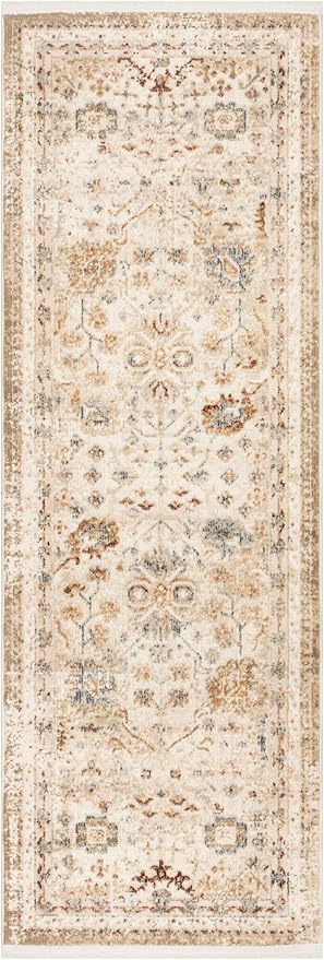 Nourison Home Pardis Ivory Rust 2' x 6' Area Rug - Easy Clean, Non Shedding, Bed Room, Living Room, Dining Room, Kitchen (6' Runner)