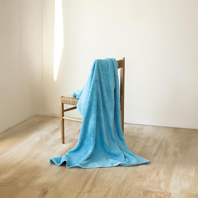 SALBAKOS 100% Turkish Cotton Jumbo Bath Sheet Towel Oversized 40x80 inch | Premium Hotel & Spa Quality, Soft, Absorbent, XL Bath Towels | Made in Turkey (Pack of 1, Aqua, Jumbo Bath Sheet)