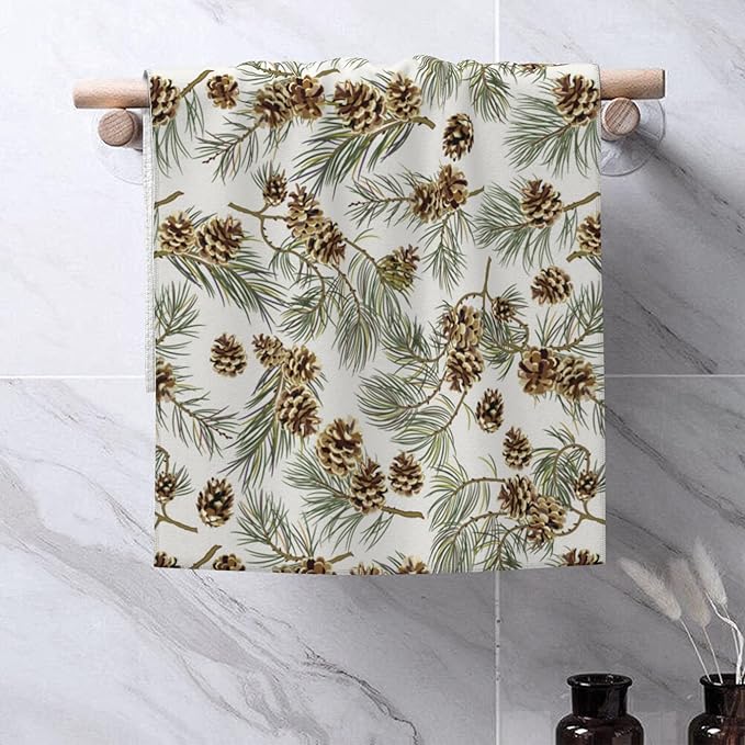 Pine Cones Hand Towel for Bathroom Set of 2 Hand Bath Towels Soft Absorbent Decorative Towels for Bathroom Kitchen Yoga Home Decor 14 x 28 in