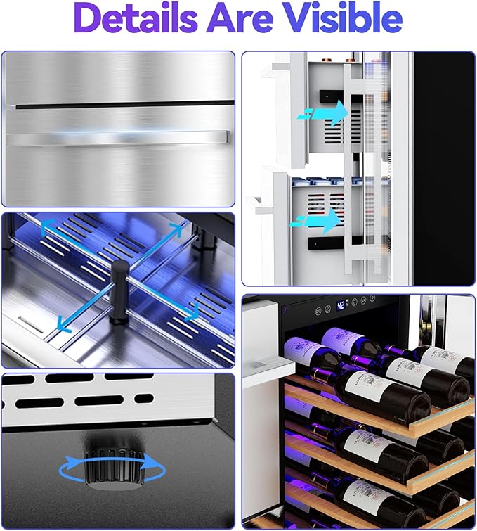 30'' Outdoor Wine and Beverage Refrigerator 120 Cooler, 2 Drawer Dual Zone Wine Fridge with Intelligent Control Advanced Compressor Under Counter Freestanding for Patio Bar Cabinet