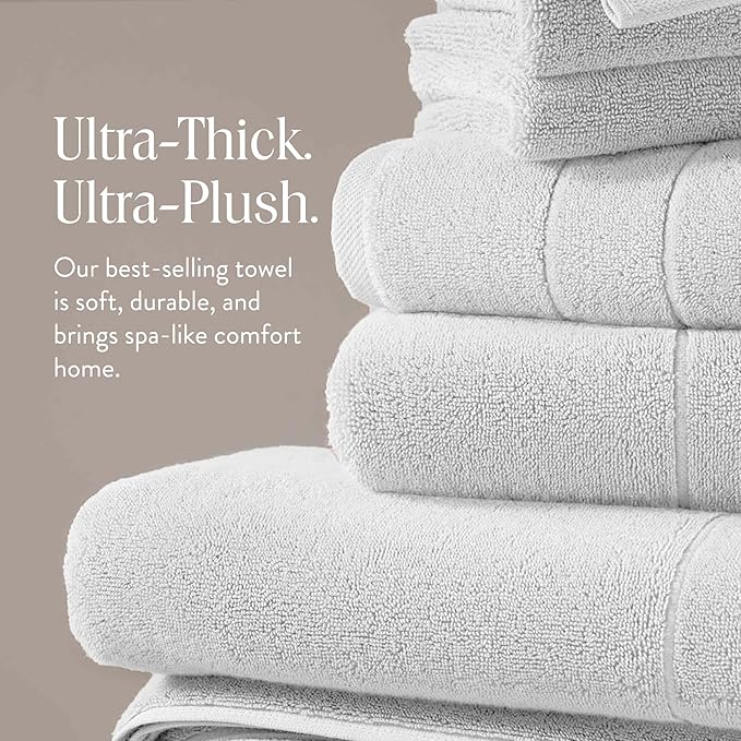 Brooklinen Super-Plush Turkish Cotton Bath Sheets - Set of 2 - Cotton, 820 GSM, Highly Absorbent, Machine Washable, Perfect for Home & Bathroom (40" x 65", Solid White)