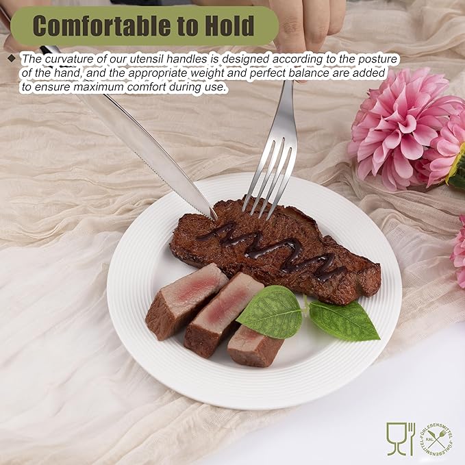 20-Piece Silverware Set for 4, Stainless Steel Flatware Set Food-Grade Silverware Cutlery Set, Include Knife/Fork/Spoon, Mirror Polished, Dishwasher Safe