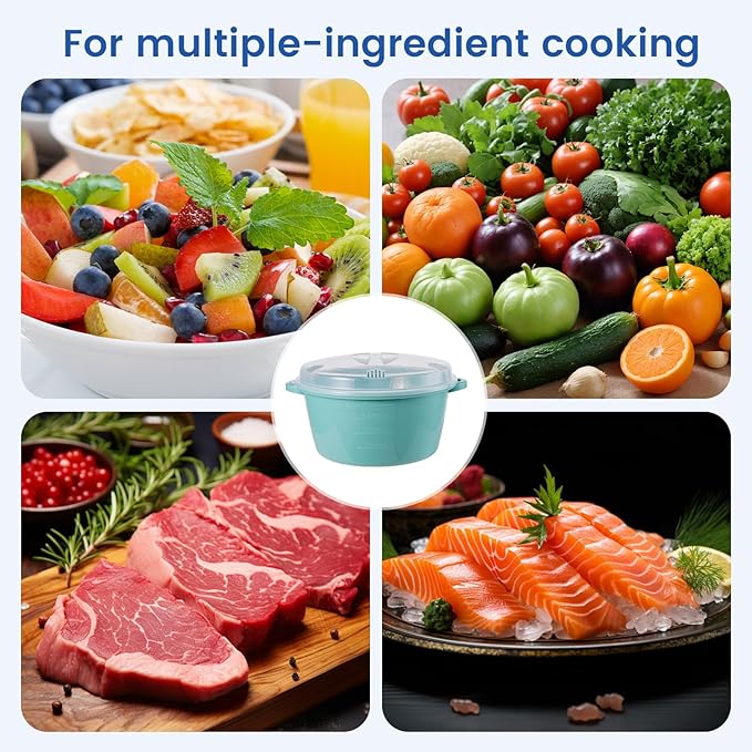 Microwave Steamer for Vegetables, Microwave Cookware with Lid, 2.5L Capacity, Perfect Cooker Bowl for Steaming Broccoli & Pasta