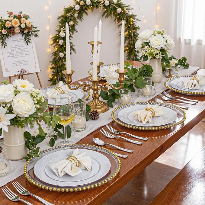 WDF 160 Pieces Silver Plastic Silverware - Silver Disposable Silverware - Plastic Silverware Heavy Duty - 80 Forks 40 Knives 40 Spoons - Disposable Cutlery Perfect for Christmas Wedding/Party