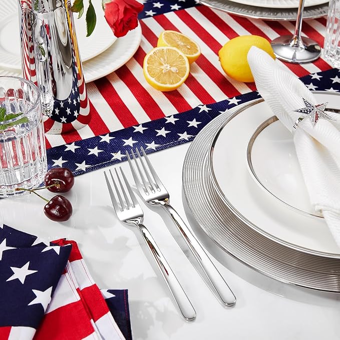 KEAWELL Premium Lucent 4-Piece 8.3 inch Forks Silverware – Mirror Polished 18/10 Stainless Steel with Modern Handle and Dishwasher Safe for Formal Meals and Gifting (4, Dinner Forks)