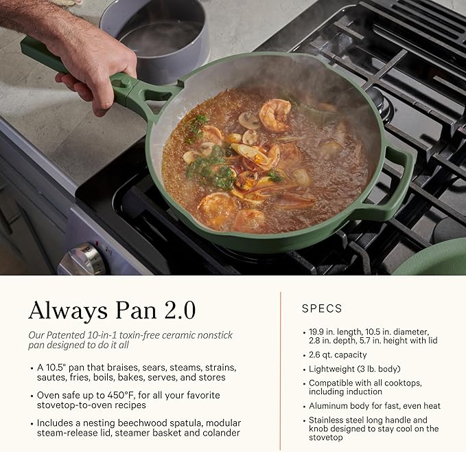 Our Place Ultimate Cookware Set - Complete 18-Piece Set Including the Always Pan, Perfect Pot, and Bakeware Set | Multifunctional, Toxin-Free Nonstick | Replaces 44 Pieces | Steam