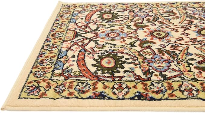 Unique Loom Espahan Collection Area Rug - Cape Cod (2' 7" x 10' Runner, Cream/ Black)