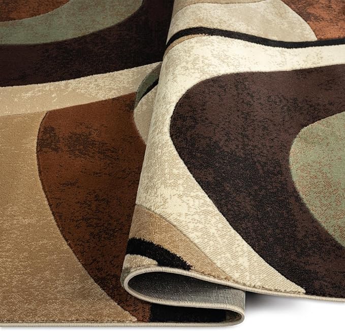 Home Dynamix Tribeca Slade Contemporary Abstract Area Rug, Brown/Green, 9'2"x12'5"