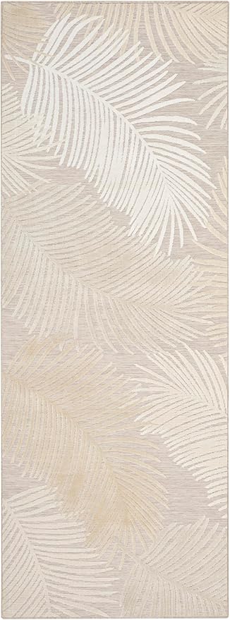 Nourison Home Suncoast Beige 2' x 6' Area Rug - Easy Clean, Non Shedding, Bed Room, Living Room, Dining Room, Kitchen (6' Runner)