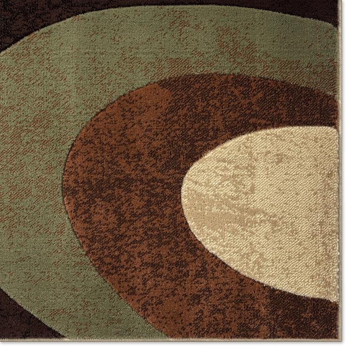 Home Dynamix Tribeca Slade Contemporary Abstract Area Rug, Brown/Green, 5'2"x7'2"
