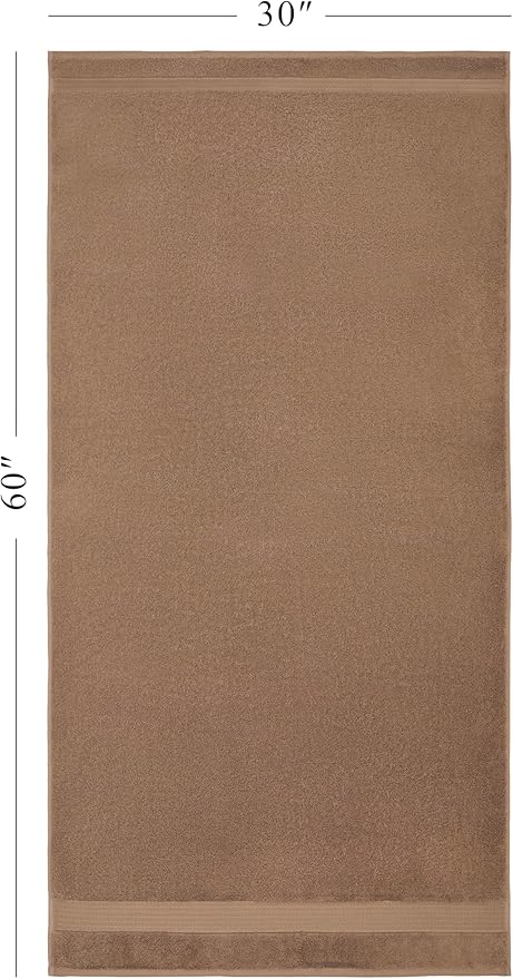 Ozdilek 6-Piece Bath Towel Set, 2 Bath, 2 Hand, 2 Wash, 100% Cotton Turkish Towels, 2 Bath Towels (30x60/550 GSM), 2 Hand Towels (16x30/575 GSM), 2 Washcloths (13x13/600 GSM) (Light Brown)