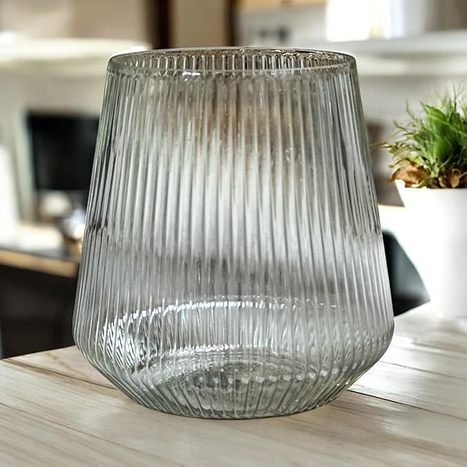 40 count Origami Ripple Unbreakable Stemless Plastic Wine Champagne Whiskey Glasses Elegant Durable Disposable Indoor Outdoor Ideal for Home, Bars, Wedding, Ribbed 12 Ounce Cups (Color Collection)