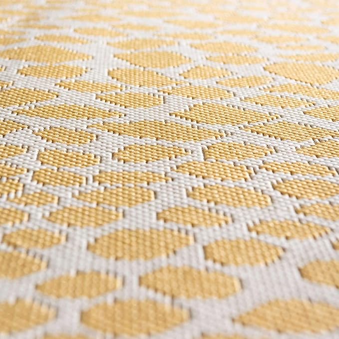 Unique Loom Jill Zarin Outdoor Collection Area Rug - Cape Town (4' x 6' Rectangle Yellow Ivory/Ivory)