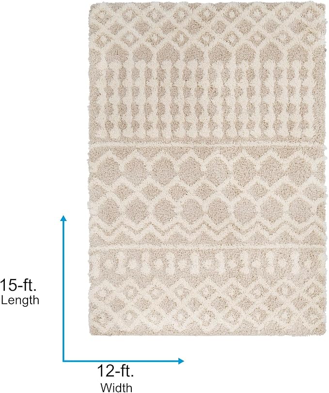 Livabliss Hapsburg Moroccan Shag Area Rug,12' x 15',Beige