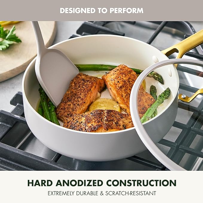 GreenPan Nonstick Reserve Pro 10 Piece Cookware Set, NSF Certified Ceramic, Hard Anodized PFAS-Free Pots & Pans Set with Lids, Stainless Steel Handles, Oven & Dishwasher Safe, Oyster Gray