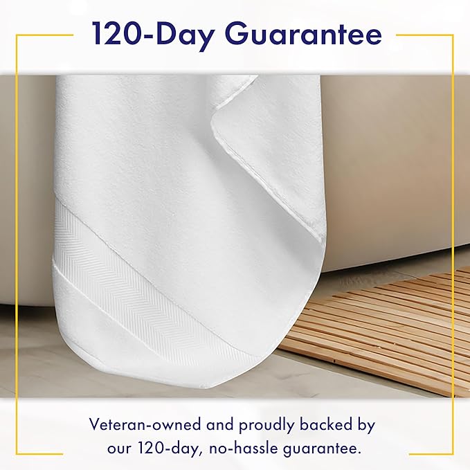 Ultra Soft & Plush Viscose from Bamboo Bath Towels - 700 GSM Luxury Bath Towels - 6 Piece Set - Super Absorbent & Quick Drying (White)