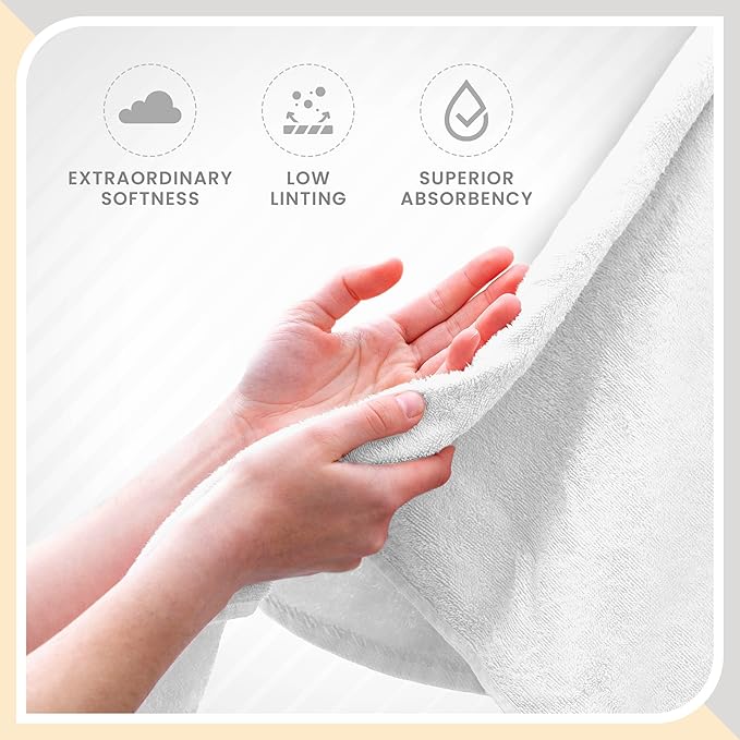 Martex 6-Piece Luxury 100% Cotton Towel Set | Quick Dry | Super Absorbent | Super Soft 100% Ringspun Cotton Towels | 2 Bath Towels | 2 Hand Towels | 2 Wash Cloths | White
