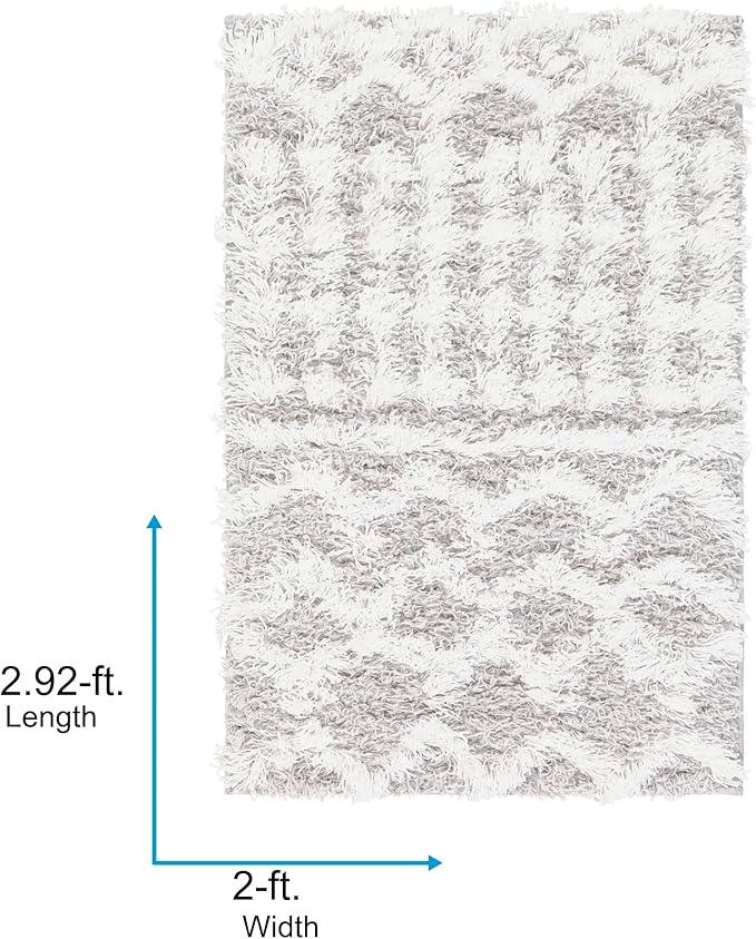 Livabliss Hapsburg Moroccan Shag Area Rug, 2' x 2'11", Light Gray