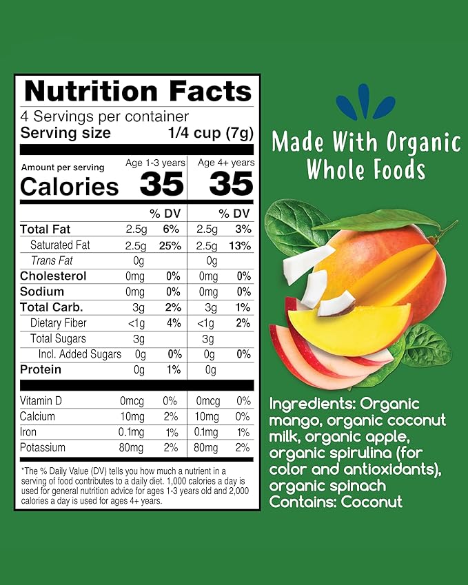 Amara Smoothie Melts - Mighty Sweet Greens - Baby Snacks Made With Fruits and Vegetables - Healthy Toddler Snacks For Your Kids Lunch Box - Organic Plant Based Yogurt Melts - 6 Resealable Bags