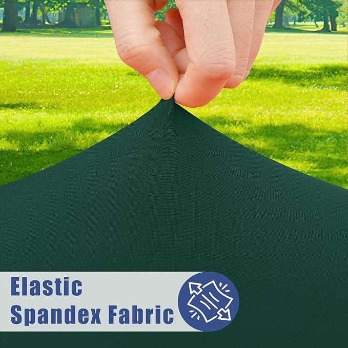 Round Spandex Tablecloth, Elastic Fitted Waterproof Tablecloths for 36"-44" Tables, Stretch Washable Picnic Table Cover for Camping, Dining, Indoor and Outdoor, Hunter Green